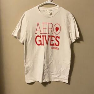 Aeropostale White Tee with Red Graphic